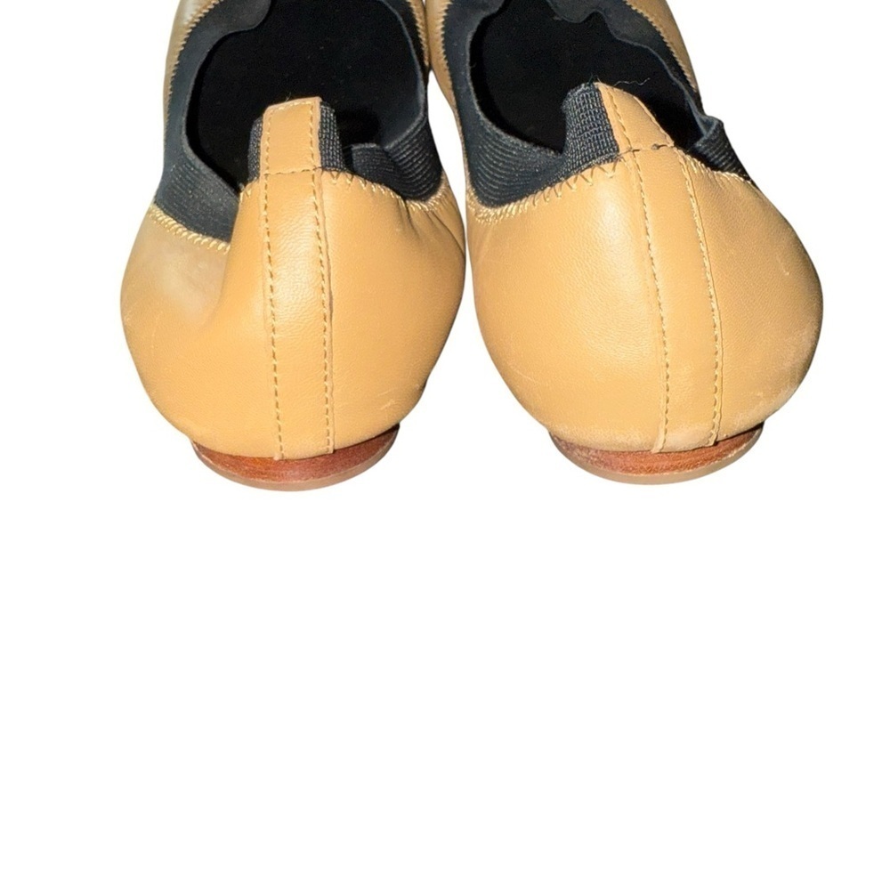 ▶️ Tory Burch ◀️ Caroline Ballet Flat Sand Gold/ Black logo flat shoes 8.5 - Picture 10 of 16